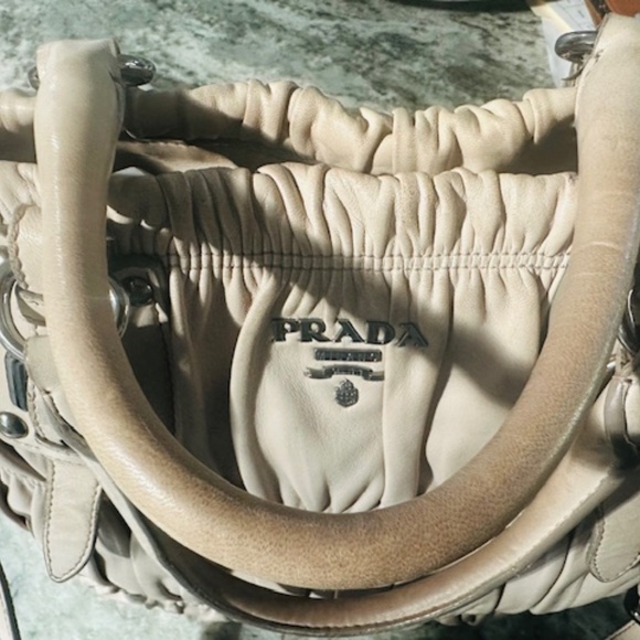 Prada Quilted Leather Med. Double Handle Leather Handbag w/Add'l Shoulder Strap - Picture 7 of 16